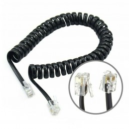 Curly Cord for telephone RJ9 to RJ9
