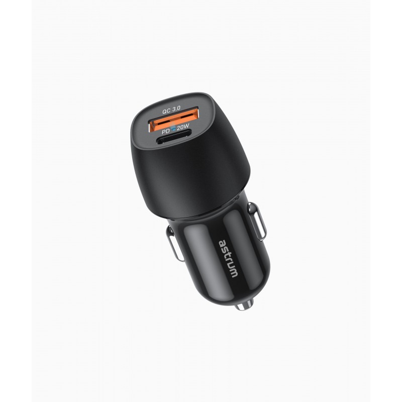 Car Charger USB-C PD20W + USB-A QC18W