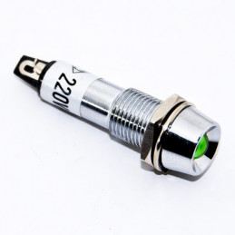 R752 Neon Indicator Green 220VAC Metal