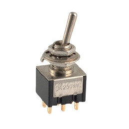 Mini Toggle Switch DPDT ON-(ON)