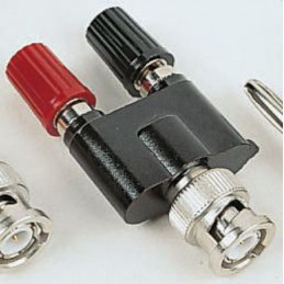 NiPt male BNC plug/2x4mm socket adaptor
