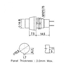 B167A Push Button BLACK Latching