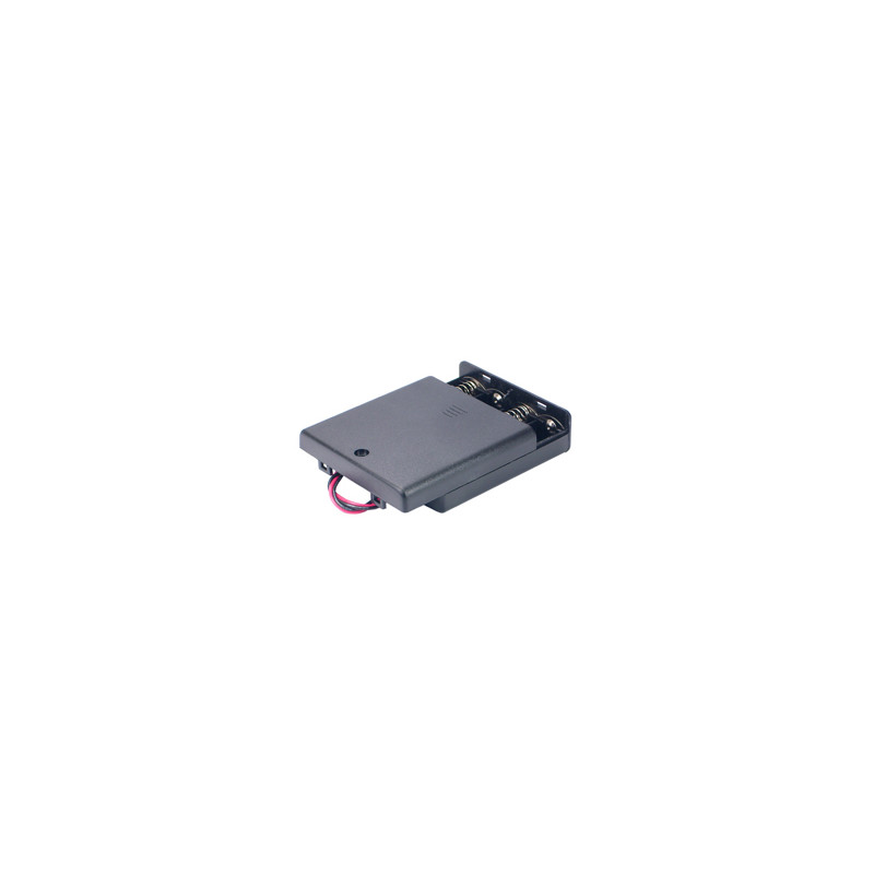 Battery Holder 4xAA Flat enclosed with wire