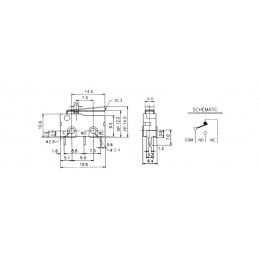 B175BP Mini micro Switch lever 14mm PCB